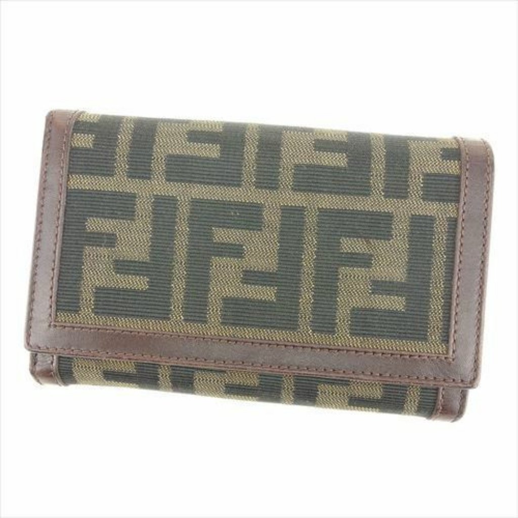 Fendi Wallet Purse Bifold Zucca Brown Beige Woman Unisex Authentic Used